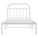 vidaXL Cadre de lit métal avec tête de lit blanc 107x203 cm