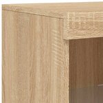 vidaXL Buffets avec lumières LED 3 Pièces chêne sonoma bois d'ingénierie