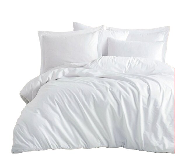 Parure de lit blanche unie 240 x 220 cm