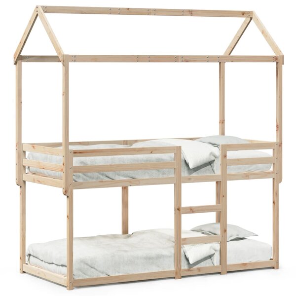 vidaXL Lit superposé avec toit 75x190 cm bois de pin massif