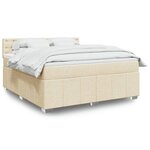 vidaXL Sommier à lattes de lit avec matelas Crème 180x200 cm Tissu