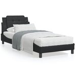 vidaXL Lit avec matelas noir 90x200 cm similicuir