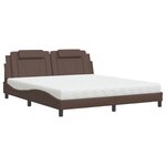 vidaXL Lit avec matelas marron 180x200 cm similicuir