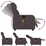 vidaXL Fauteuil de massage inclinable Marron foncé Tissu