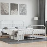 vidaXL Cadre de lit métal avec tête de lit/pied de lit blanc 160x200cm
