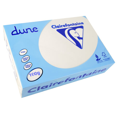 Ramette 500 Feuilles Dune 100g A4 210x297 mm Certifié FSC / TCF Blanc CLAIREFONTAINE