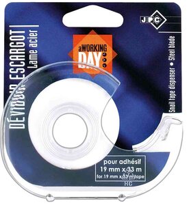 Dévidoir manuel transparent plastique pour rouleau 19mm x 33m vide jpc