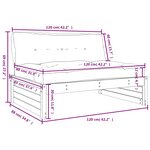 vidaXL Canapé central 120x80 cm blanc bois de pin massif