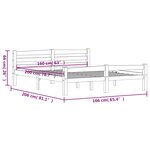 vidaXL Cadre de lit sans matelas bois massif de pin 160x200 cm