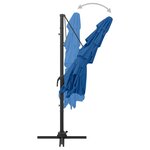 vidaXL Parasol de jardin à 4 niveaux avec mât en aluminium bleu azuré