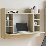 vidaXL Bureau mural chêne sonoma 105x48x75 cm bois d'ingénierie