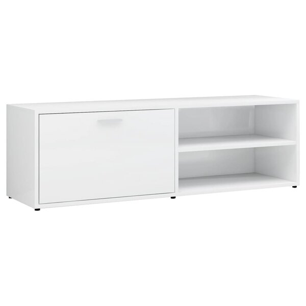 vidaXL Meuble TV Blanc brillant 120x34x37 cm Bois d’ingénierie