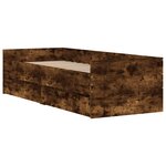 vidaXL Cadre de lit avec tiroirs chêne fumé 90x200 cm