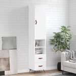 vidaXL Buffet haut Blanc 34 5x34x180 cm Bois d'ingénierie