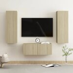 vidaXL Ensemble de meubles TV 3 Pièces Chêne sonoma Bois d'ingénierie