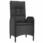 vidaXL Mobilier à dîner de jardin 9Pièces et coussins noir résine tressée