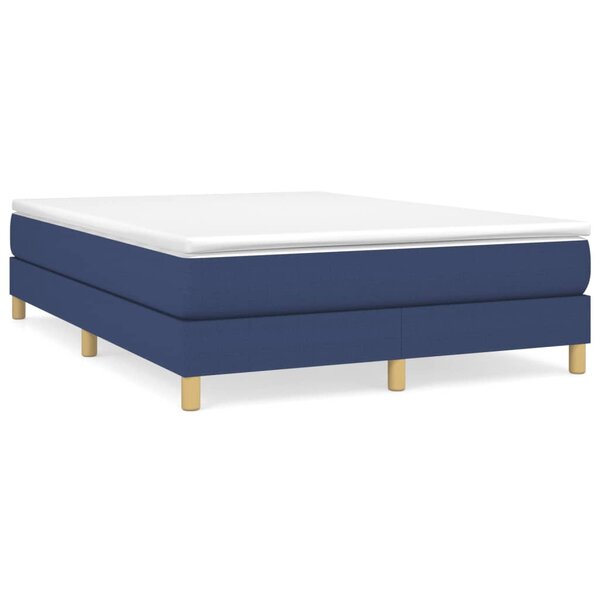 vidaXL Cadre de lit Bleu 140 x 200 cm Tissu