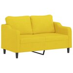 vidaXL Ensemble de canapés 2 Pièces avec coussins Jaune clair Tissu