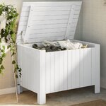 vidaXL Boîte de rangement avec couvercle RANA blanc bois massif de pin