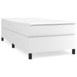 vidaXL Sommier à lattes de lit avec matelas Blanc 100x200cm Similicuir