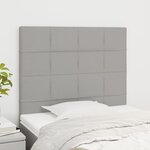 vidaXL Têtes de lit 2 Pièces Gris clair 90x5x78/88 cm Tissu