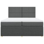 vidaXL Sommier à lattes de lit avec matelas Gris foncé 200x200cm Tissu