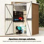 vidaXL Remise de jardin murale Marron 118x100x178 cm Acier galvanisé