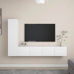 vidaXL Ensemble de meubles TV 4 Pièces Blanc Bois d'ingénierie