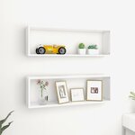 vidaXL Étagères cube murales 2Pièces Blanc 80x15x26 5cm bois d'ingénierie