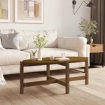 vidaXL Table basse Marron miel 118x63x45 cm Bois massif de pin
