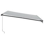 vidaXL Auvent manuel rétractable avec LED anthracite blanc 400x350 cm