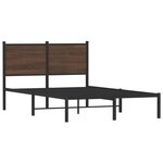 vidaXL Cadre de lit en métal sans matelas chêne marron 120x200 cm