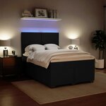 vidaXL Sommier à lattes de lit avec matelas Noir 140x200 cm Velours