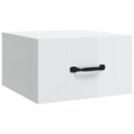 vidaXL Tables de chevet murales 2 Pièces Blanc brillant 35x35x20 cm
