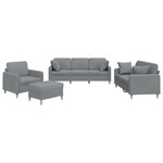 vidaXL Ensemble de canapés 4 Pièces coussins gris clair tissu