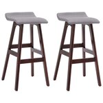 vidaXL Tabourets de bar lot de 2 gris clair tissu