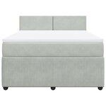 vidaXL Sommier à lattes de lit et matelas Gris clair 140x200cm Velours