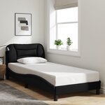 vidaXL Cadre de lit avec LED sans matelas noir 90x190 cm tissu