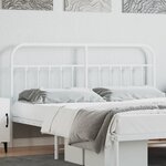 vidaXL Tête de lit métal blanc 180 cm