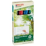 Marqueur pour tableau blanc 28 EcoLine à pointe ogive, largeur de trait 1,5 - 3 mm, couleurs assorties : noir, bleu, rouge, vert (paquet 4 unités)
