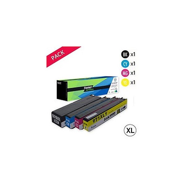 Compatible HP 970XL/971XL Pack 4 cartouches Noir  cyan  magenta  jaune
