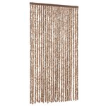 vidaXL Rideau anti-mouches beige et marron foncé 100x230 cm chenille