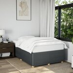 vidaXL Cadre de lit gris foncé 120x190 cm tissu