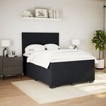 vidaXL Sommier à lattes de lit avec matelas Noir 140x200 cm Velours