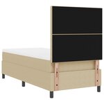 vidaXL Lit avec Sommier avec Matelas Beige 90x200 cm Tissu en Velours Côtelé