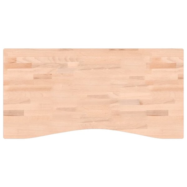 vidaXL Dessus de bureau 100x(45-50)x4 cm bois massif de hêtre