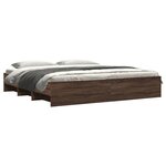 vidaXL Cadre de lit chêne marron 180x200 cm bois d'ingénierie