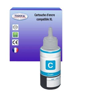 Cartouche Compatible pour EcoTank ET-L395, ET-L396, ET-L405, ET-L455, ET-L475, ET-L485 remplace Epson T6642 (C13T664240) Cyan - T3AZUR