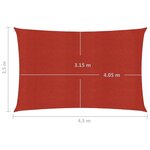 vidaXL Voile d'ombrage 160 g/m² Rouge 3 5x4 5 m PEHD