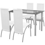 vidaXL Jeu de salle à manger 5 Pièces Blanc